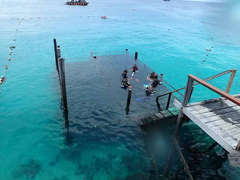 confined water dive mabul idc